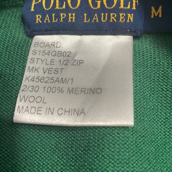 Polo Vest - Polo Golf - medium - quarter zip green vest - Picture 7 of 7